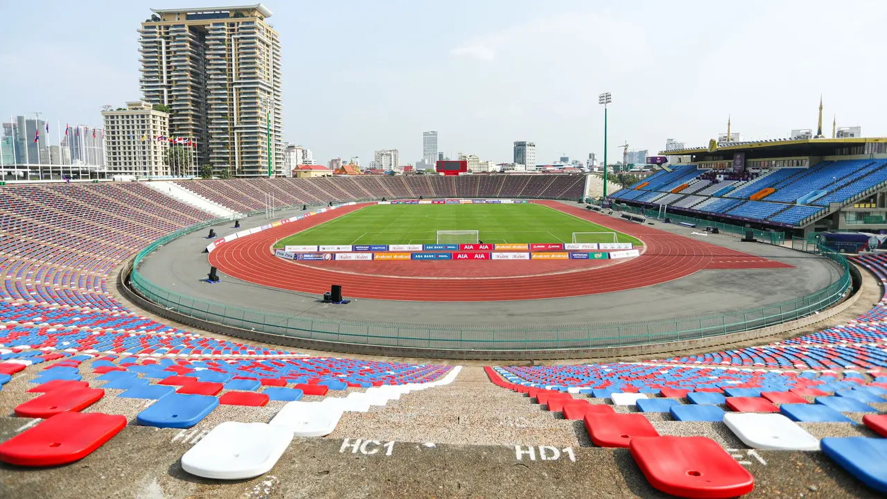 Olympic Stadium, Phnom Penh, Kamboja, yang menjadi venue Grup A SEA Games 2023 sekaligus kandang Timnas Indonesia U-22.