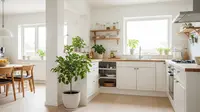 7 Model Dapur Rumah dengan Tanaman Buah Mini di Sudut Ruangan, Nuansa Alami yang Menenangkan