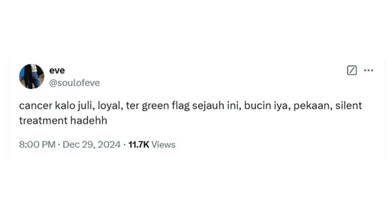 6 Karakter Zodiak Cancer Menurut Netizen, Suka Lakukan Silent Treatment
