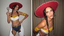 Foto kolase model Kendall Jenner saat berkostum koboi ala Jessie Toy Story saat pesta Halloweeen. Penampilan Supermodel tersebut sebagai Jessie edisi Halloween mengundang berbagai pendapat. (Instagram/Kendalljenner)