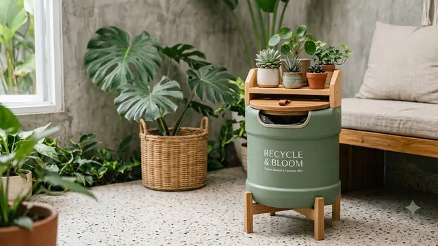 Ide Tempat Sampah Estetik dari Galon Bekas (AI Generated)