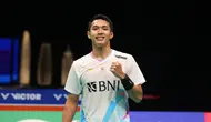 Jojo-sapaan akrab Jonatan Christie usai mengalahkan wakil Malaysia, Lee Zii Jia dua gim langsung 21-11, 21-6 pada perempat final Badminton Asia Championship 2024. (PBSI)