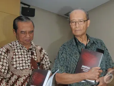 Syafii Maarif saat menjadi pembicara di Halal Bilhalal KPK bersama wartawan,  Jakarta (28/8) (Liputan6.com/Herman Zakharia)