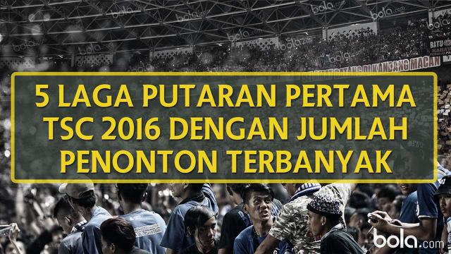 5 pertandingan Torabika Soccer Championship putaran pertama dengan jumlah penonton terbanyak.