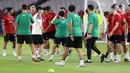 Shin Tae-yong mengungkapkan, pertandingan ini akan berjalan sulit untuk tim Merah Putih, pasalnya Albicaleste merupakan tim peringkat satu dunia dan perbedaan peringkat yang terlampau jauh dengan timnas Indonesia. (Liputan6.com/Helmi Fithriansyah)