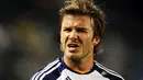 Reaksi gelandang LA Galaxy David Beckham di laga lawan Columbus Crew yang berlangsung di Home Depot Stadium, Carson, Los Angeles, 11 September 2010. LA unggul 3-1. AFP PHOTO/Mark RALSTON 