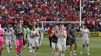 Skuat Liverpool usai menaklukkan Manchester United di ajang ICC 2018. (JEFF KOWALSKY / AFP)