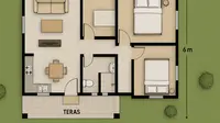 Model Denah Rumah Minimalis 9x6 Meter dengan Teras Depan yang Cocok di 2025