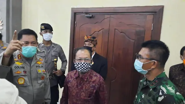 Video teleconference Kapolda, Pangdam dan Gubernur dengan bupati, kapolres dan dandim se-Bali