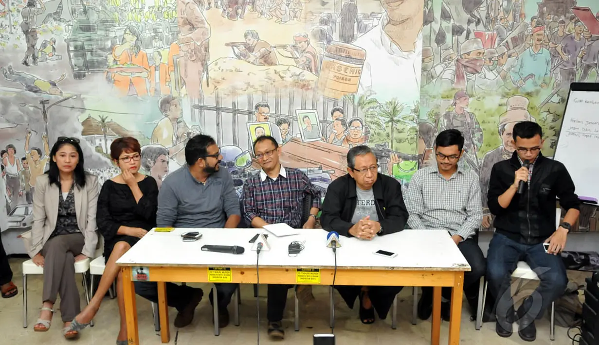 Kontras mengadakan konferensi pers terkait penetapan calon Kapolri Budi Gunawan sebagai tersangka, Jakarta, Rabu (14/1/2015). (Liputan6.com/Panji Diksana)
