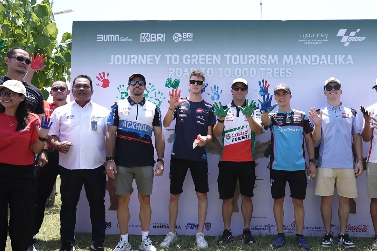 BRI Gandeng Pembalap MotoGP Tanam 10.000 Bibit Pohon di Mandalika