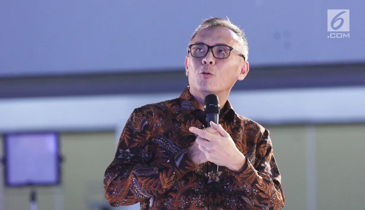 President Director & CEO Indosat Ooredoo Joy Wahjudi saat jadi pembicara di gelaran Emtek Goes To Campus 2018 di Universitas Negeri Semarang (UNNES), Semarang, Kamis (19/7). (Liputan6.com/Herman Zakharia)