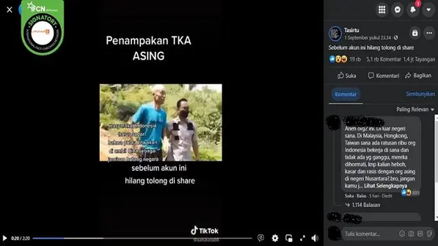 Gambar Tangkapan Layar Video yang Diklaim WN China Ambil Salah Satu Pulau di Indonesia (sumber: Facebook).