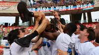 Pelatih Pisa, Filippo Inzaghi, berhasil membawa tim asuhannya promosi ke Serie A musim depan. Pisa berhasil meraih tiket promosi dengan status runner-up klasemen Serie B. (Donato Fasano/LaPresse via AP)
