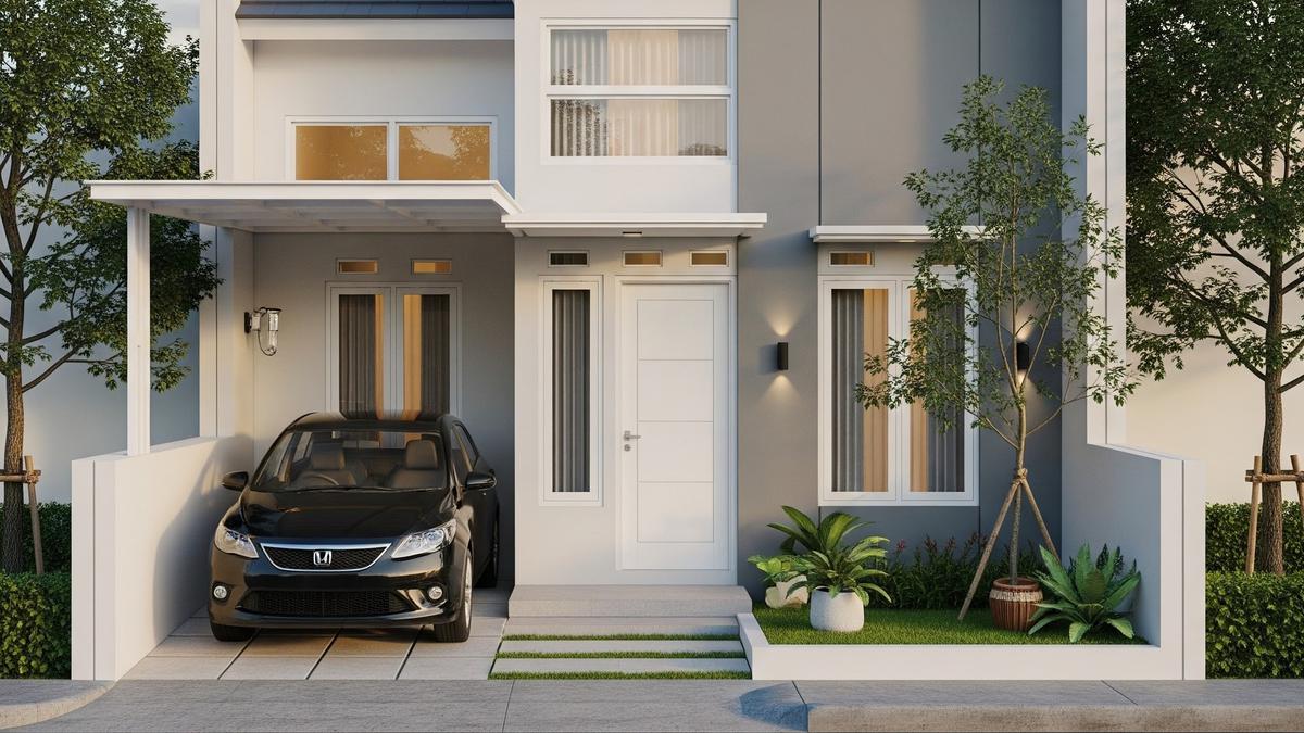 9 Desain Rumah 6x12 dengan Carport Mini, Solusi Hunian Minimalis Modern