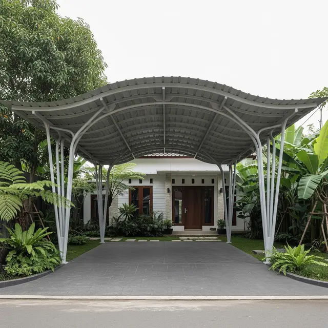 9 Model Carport Industrial yang Tidak Terlihat Kaku, Fasad Rumah Makin Estetik