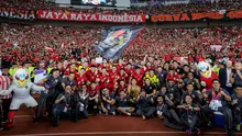 Pemain Timnas Indonesia merayakan kemenangan atas Bahrain pada laga kedelapan putaran ketiga Grup C kualifikasi Piala Dunia 2026 di Stadion Utama Gelora Bung Karno, Jakarta, Selasa (25/3/2025) malam WIB. (Bola.com/Bagaskara Lazuardi)