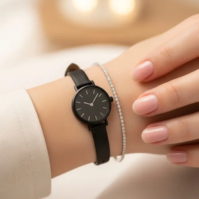 9 Model Gelang Emas Gram Kecil yang Cocok dengan Jam Tangan Hitam, Tampil Modern