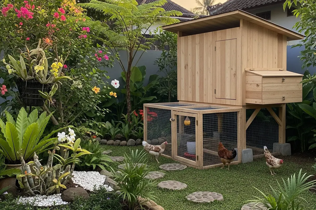 9 Desain Halaman Rumah Kombinasi Kebun dan Kandang Ayam, Solusi Urban Farming Estetik