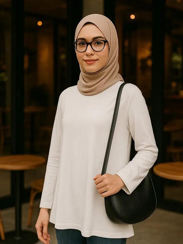 Outfit Atasan Putih Bawahan Jeans