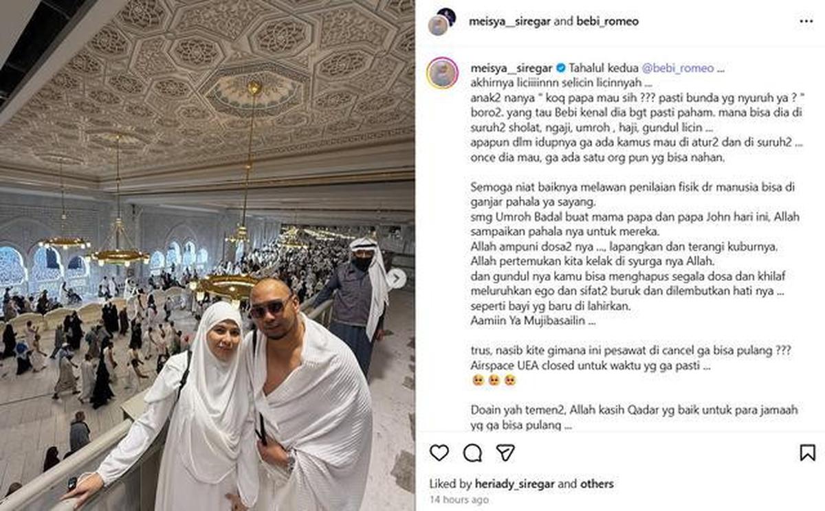 Meisya Siregar dan Bebi Romeo Ungkap Pengalaman Jalani Ramadan di Tanah Suci yang Bikin Ketagihan