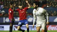 Isco Alarcon mencetak gol kedua Real Madrid dalam laga menghadapi Osasuna pada pekan ke-22 La Liga (11/2/2017). (Reuters/Susana Vera)