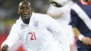 Gaya striker Inggris Emile Heskey di laga penyisihan Grup C PD 2010 melawan AS di Royal Bafokeng Stadium, Rustenburg, 12 Juni 2010. AFP PHOTO / TIMOTHY A. CLARY 