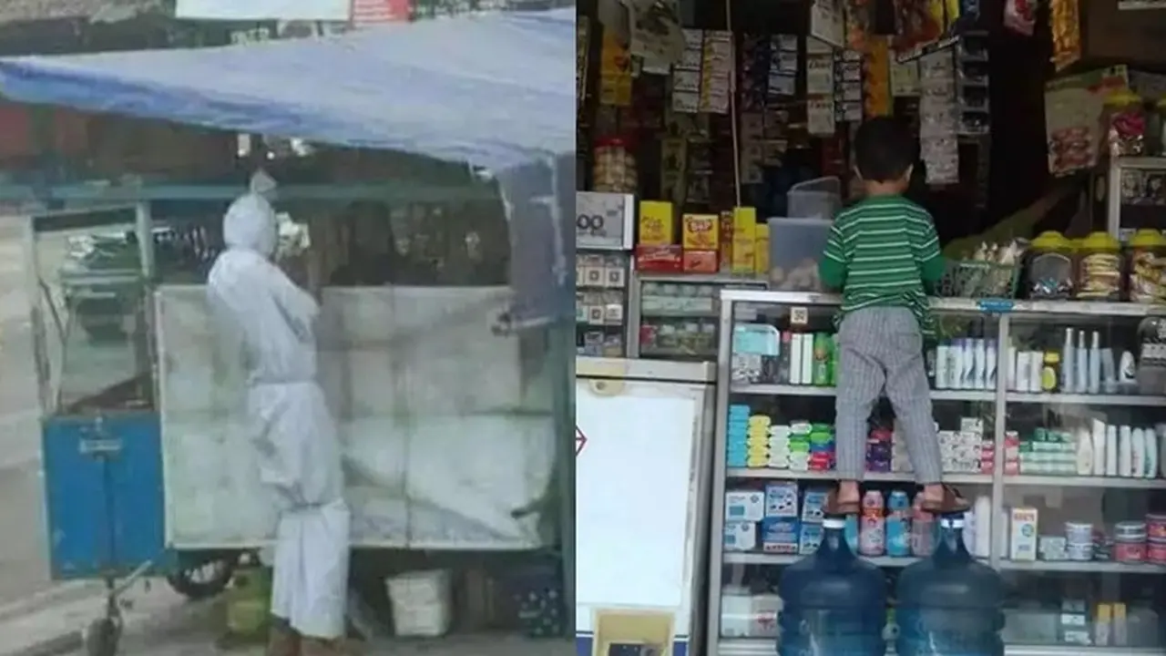 7 Potret Absurd Orang Waktu Beli di Warung, Ada yang Pakai Kostum Pocong