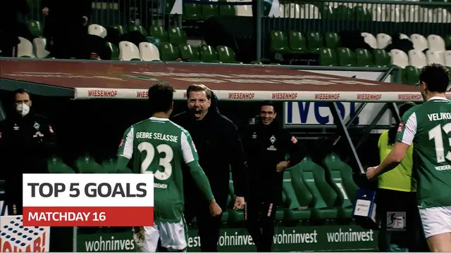 Berita video 5 gol terbaik pekan ke-16 Bundesliga 2020/2021, di mana salah satunya torehan menarik dari bek Werder Bremen.