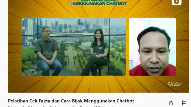 Tangkapan layar pelatihan Cek Fakta dan Cara Bijak Menggunakan Chatbot
