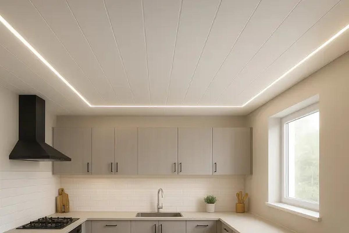 7 Model Plafon PVC Dapur dengan Lampu LED Tersembunyi, Bikin Ruangan Lebih Elegan dan Modern