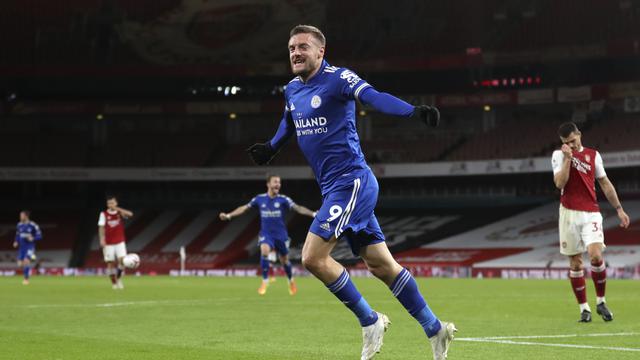 Gol Tunggal Jamie Vardy Bawa Leicester City Bungkam Arsenal