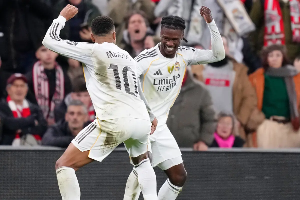 Foto: Kylian Mbappe Pertajam Catatan Gol bersama Real Madrid, Cetak Brace saat Melawan Athletic Bilbao di Liga Spanyol