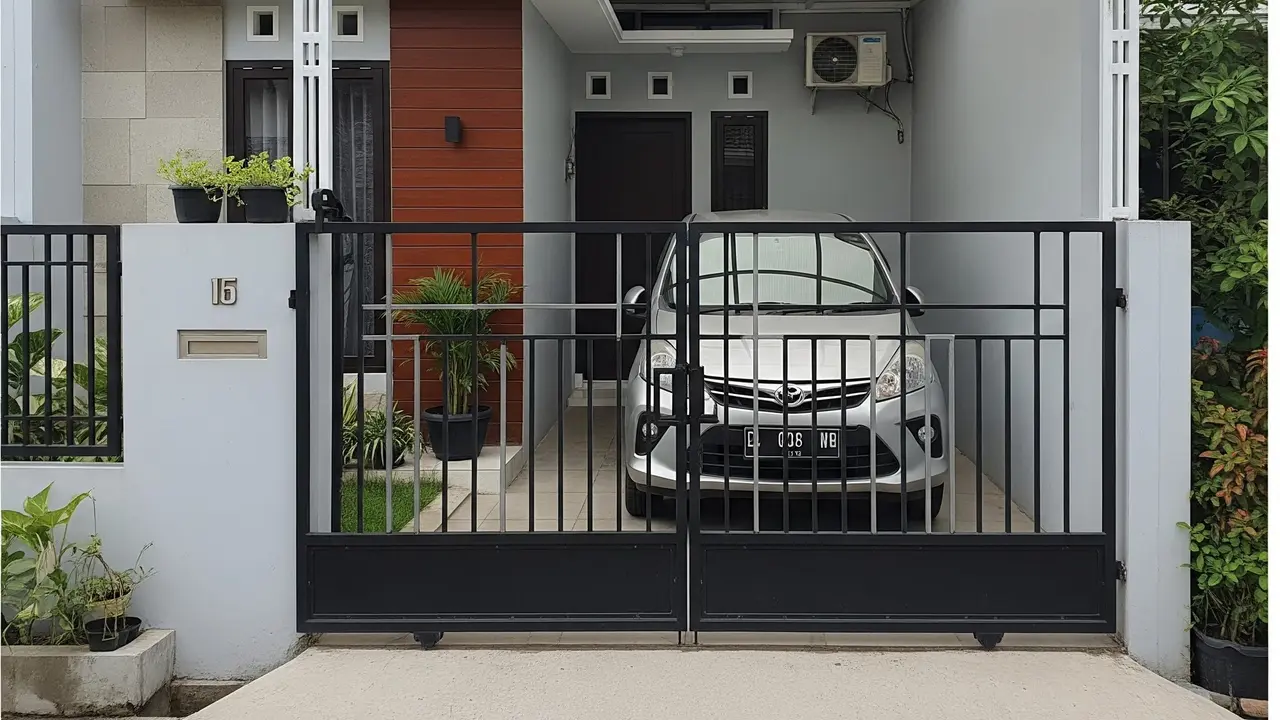 9 Model Pagar Besi Lipat Dua Daun untuk Carport Kecil