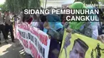 Sidang kasus pembunuhan sadis Enno Parihah (18) dengan terdakwa RAL (16) digelar di Pengadilan Negeri Tangerang, diwarnai aksi unjuk rasa