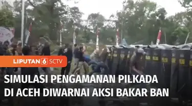 Kesiapan aparat keamanan saat pilkada serentak yang akan digelar November mendatang diuji melalui simulasi fisik. Situasi ricuh diciptakan untuk menguji bagaimana aparat keamanan meredam bentrokan dan kericuhan.