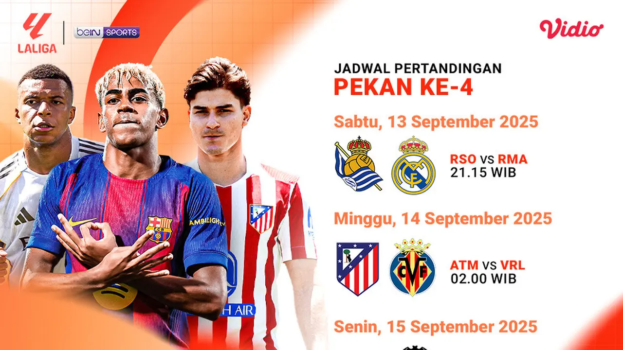 Jadwal LaLiga pekan ke-4 siaran langsung eksklusif di Vidio. (dok. vidio.com)