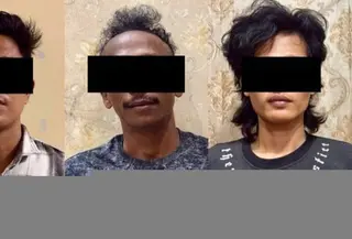 Tiga warga di Lampung yang menganiaya pencuri sepeda motor hingga tewas resmi ditahan polisi. (Foto: Istimewa).