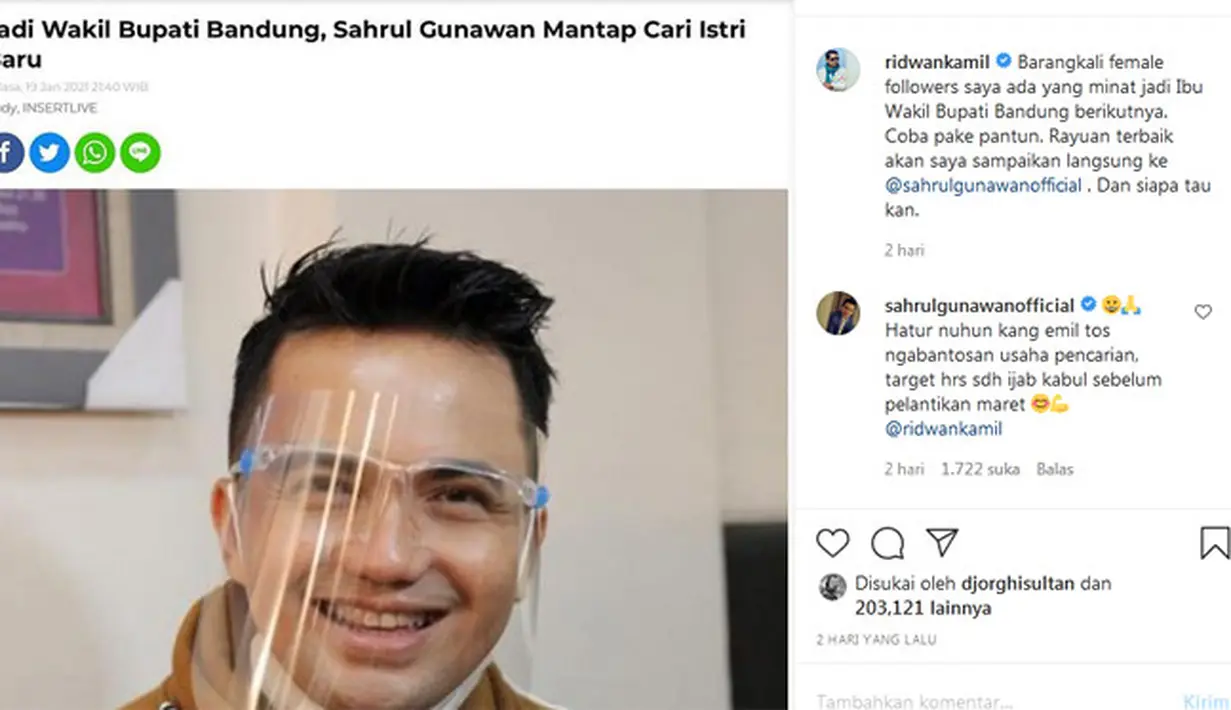 Syahrul Gunawan (Instagram/sahrulgunawanofficial)