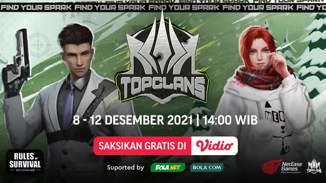 Jadwal dan Link Live Streaming Top Clans Invitational Rules of Survival 2021 di Vidio Pekan Ini