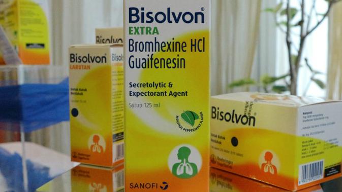 Bisolvon merupakan obat batuk dengan kandungan utama Bromhexine HCl yang mengencerkan dahak.