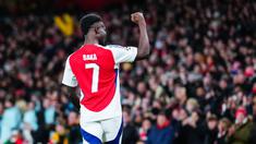 Bukayo Saka jadi bintang kemengan Arsenal saat menjamu AS Monaco pada laga Liga Champions di Stadion Emirates, Kamis (12/12/2024). (AP Photo/Dave Shopland)