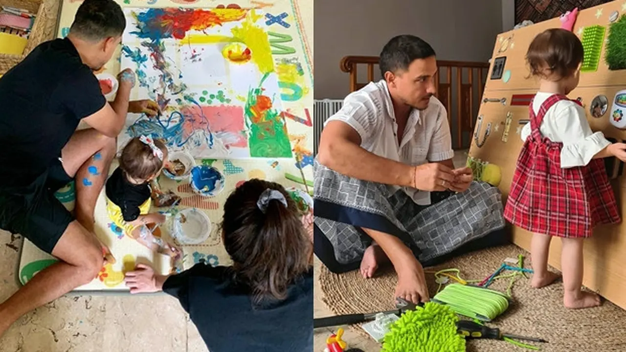 5 Potret Hangat Hamish Daud Temani Sang Putri Mewarnai, Ayah Idaman
