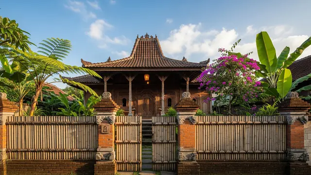 Model Pagar Bambu Klasik untuk Rumah Gaya Tradisional Jawa/Gemini AI