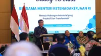 Menaker Yassierli dalam Dialog Terbuka Menuju Hubungan Industrial yang Proaktif dan Transformatif di Surabaya, Jawa Timur, Kamis (7/8/2025). Foto: Biro Humas Kemnaker