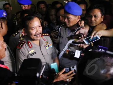 Komjen Pol Badrodin Haiti usai mengikuti Uji kelayakan dan kepatutan (fit and proper test) calon Kapolri di Komisi III DPR, Jakarta, Kamis (16/4/2015). (Liputan6.com/Helmi Afandi)