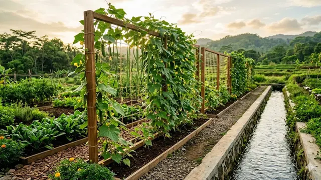 Kebun Sayur di Samping Selokan