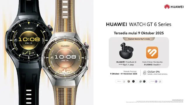 HUAWEI WATCH GT 6 Series: Smartwatch Fashionable dengan Daya Baterai 21 Hari, Fitur Olahraga & Kesehatan Paling Lengkap Mulai 3 Jutaan!