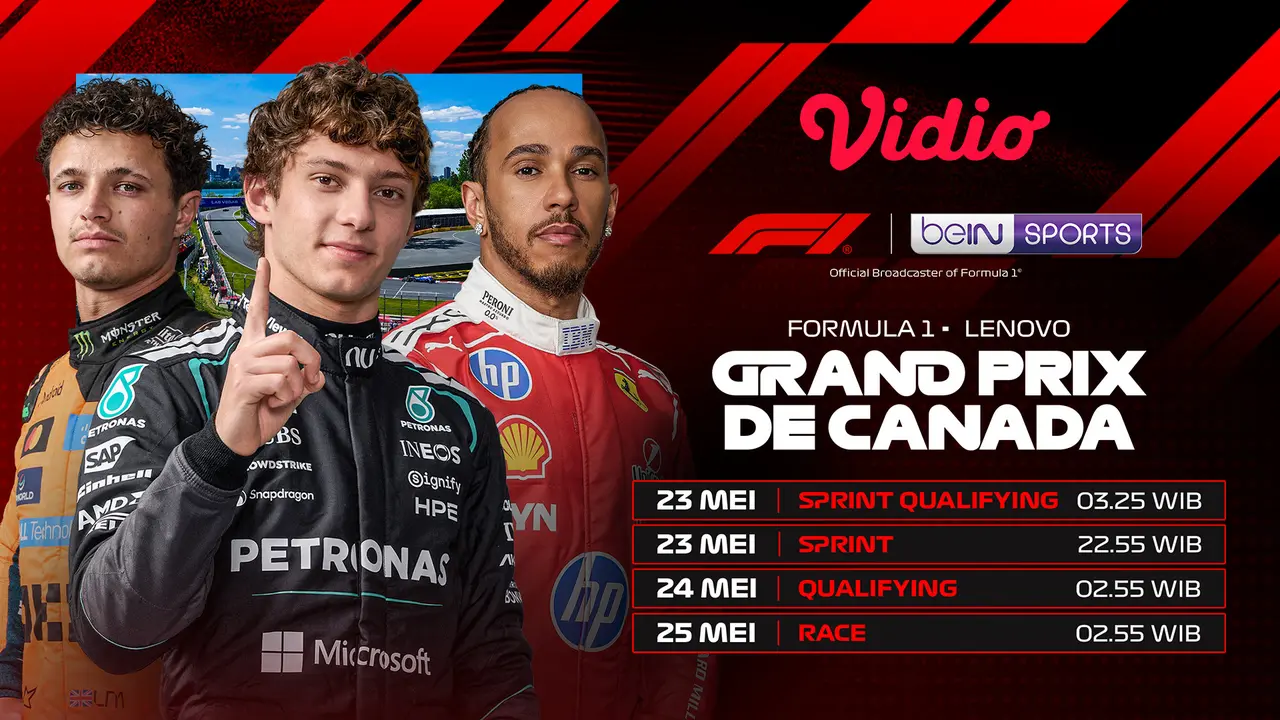 Jadwal Formula 1 GP du Canada 2026 eksklusif tayang di Vidio. (dok. vidio.com)