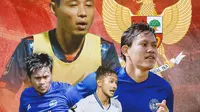 Timnas Indonesia - Evan Dimas, Adam Alis, Ilham Udin, Gian Zola dan Jersey Arema FC (Bola.com/Adreanus Titus)